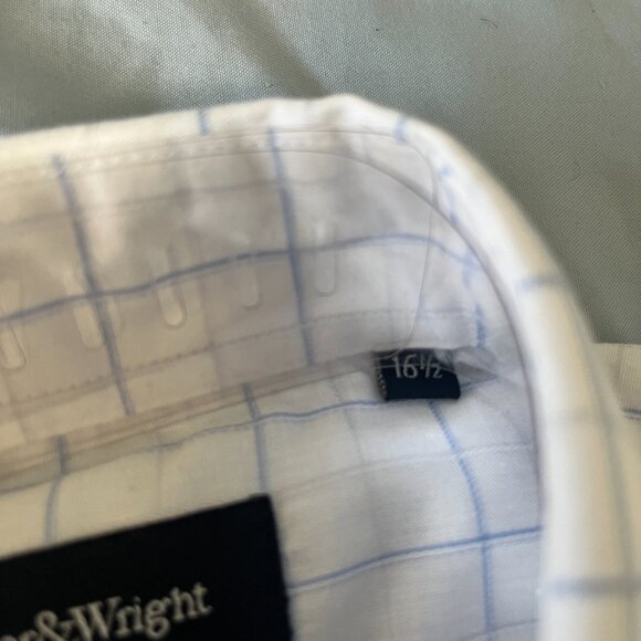 3/$20 NWOT Taylor & Wright Easy Iron Lightweigh Checked Shirt - 16.5" &Tie - Picture 3 of 7